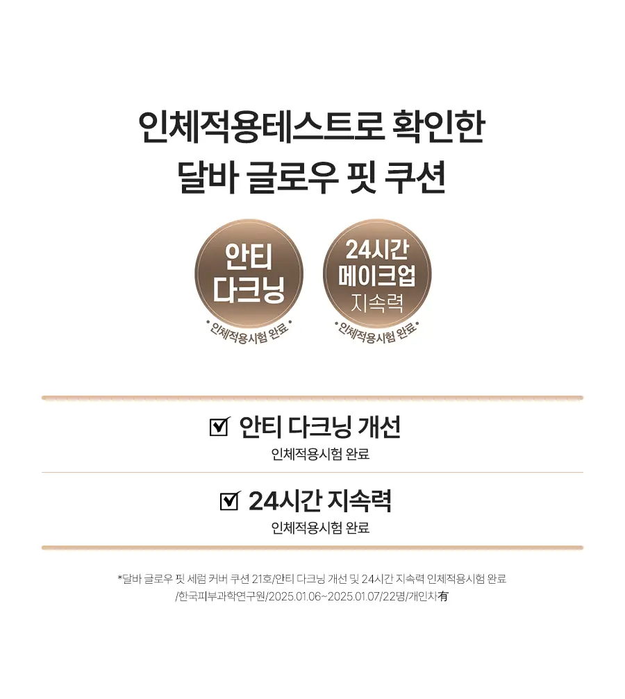 [촘촘밀착/에센스쿠션] 달바 글로우 핏 세럼 커버 쿠션 15g 상세페이지 3